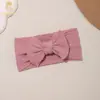 Faixa de Cabeça Elástica de Nylon Listrada e Lisa para Crianças Europeias e Americanas Proteção da Moleira do Bebê Faixa Larga Acessórios de Cabelo de Princesa Atacado