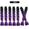 Perucas de Dreadlock de Fibra Sintética para Comércio Exterior Atacadista, Extensões de Cabelo Longo Tingidas em Degradê para Mulheres, Cabelo Trançado, Tranças Africanas Grossas