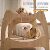 Rascador para gatos, cama para gatos y sofá para gatos, diseño todo en uno; duradero, no suelta pelo fácilmente; vertical, madera maciza, alfombrilla de sisal; casa de gato de doble capa; adecuado para ventas transfronterizas