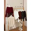 AS OFFICIAL Otoño Estilo Coreano Moda Casual Ceñidor de Cintura Multicolor Hombros Descubiertos Abotonado Manga Larga Suéter de Punto 16872
