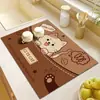Tierra de Diatomeas Dibujos Animados Tapete Drenante para Encimera de Cocina Simple Hogar Vajilla Tazón y Plato Tapete Absorbente Barra de Cocina Tapete de Goma