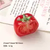 Acessórios de Resina DIY Desenho Animado, Presilhas de Cabelo de Cola de Creme de Tomate Meio Cortado Tridimensional, Fivelas de Sapato, Chaveiros, Pingentes e Decorações