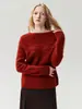 Nuevo Suéter Jacquard Calado de Seda de Morera y Cachemira para Mujer Otoño/Invierno 2026, Cuello Redondo, Corte Holgado, Capa Base Suave y Cómoda