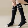 Calcetines de media caña para mujer primavera y otoño calcetines apilados a rayas presión adelgazante tubo largo calcetines altos calcetines de media caña para estudiante que combinan con todo