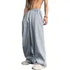 Calça Casual Masculina Amazon, Calça de Moletom Esportiva Wide Leg, Comércio Exterior Transfronteiriço Design Solto High-Street Calça Longa de Perna Reta