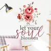 Adesivos de Parede Criativos Rosa Cruzado com Letras em Inglês Adequados para Decoração de Quarto, Sala de Estar, Escritório