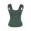 Top Camisola Sexy de Cuello Cuadrado y Tirantes Delgados, Nuevo Verano 2026 Ajustado a la Cintura Top sin Mangas Corto de Cintura Alta