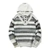 Sudadera a Rayas Estilo Japonés Hong Kong Ins para Hombre, Cuello Redondo Holgado, Diseño de Pareja Otoño e Invierno, Top Holgado de Nicho Perezoso