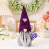 Haobei decoración navideña sombrero de punto morado decoración de muñeco enano muñeco sin rostro americano de primavera y otoño