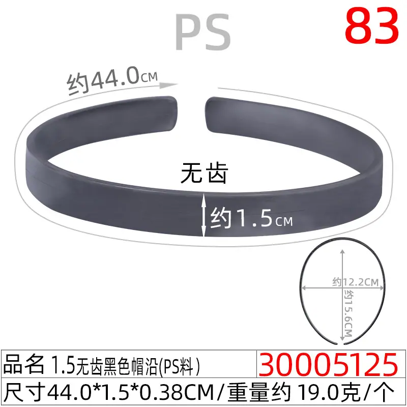 30005125#1.5CM无齿黑色帽沿