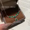 Atacado do Fabricante Corrente para Clavícula de Jade Verde Natural Xiaohongshu com Cravação em Prata S925, Novo Design Estilo Chinês