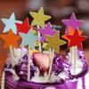 Plato Decorativo Brillante de Estrella de Cinco Puntas para Pasteles Banderín Pequeño de Estrella con Estrella Brillante Decoración de Cumpleaños Inserto para Pastel