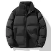 Jaqueta Acolchoada de Marca Tendência para Casal de Inverno, Casaco de Algodão Colorido Quente e Fashion com Gola Alta, Roupa Externa de Algodão Espessa e Forrada com Fleece para Homens