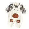 Nuevo mono de bebé para principios de otoño, primavera, verano, otoño, oso de dibujos animados, ropa para recién nacidos, mameluco súper lindo para niños y niñas