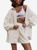 Ropa de Mujer Transfronteriza Europea y Americana 2025 Crepé Manga Linterna Casual Suelta Camisa Set de Pantalones Algodón Puro