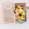 Nuevo Creativo Flor Seca Siempre Viva Gipsofila Clavel Rosa Flor de Jabón Ramo Caja de Regalo Siete Flores Regalo del Día del Maestro Comercio Exterior