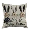 Funda de Almohada Cruzada de Conejo Negro con Lunares Temu de Pascua Más Vendida Funda de Almohada para Oficina Dormitorio Sofá