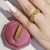 Dai Xi Joyería Transfronteriza Aliexpress Nuevo Artículo Popular de Lujo Anillo de Compromiso de Zirconia de Círculo Completo Incrustado con Diamantes Completos 5580