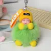Celebridad de Internet Estilo Ins Bola de Pelo de Zorro Muñeca Durmiente Llavero Bebé de Piel Colgante Muñeca Linda Durmiendo Joyería para Bolso