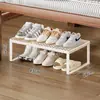 Sapateira para dormitório universitário, sapateira de armazenamento multicamadas sob a cama, armário de sapatos sob a mesa do dormitório, prateleira de armazenamento em camadas para casa de aluguel