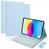 Adecuado para iPad A16 11 pulgadas 2025 Teclado Bluetooth Funda de cuero 10ª generación Tecla color cara Teclado blanco retroiluminado