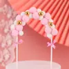 Arco de Bola de Pelo para Boda de Año Nuevo Decoración para Pastel de Cumpleaños Enchufe Arcoíris Pompón Tridimensional Adornos para Fiesta de Pastel de Cumpleaños