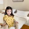 Emo Beibei Ambb Roupa íntima infantil Terno Masculino e Feminino Desenho animado Roupas para casa Estilo coreano Puxar Moldura de lã Pijama escovado
