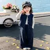 Conjunto Estiloso para Meninas Outono 2026 Novo Conjunto de Três Peças com Colete e Camisa para Bebê Menina Moda Primavera e Outono para Crianças