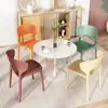 Cadeiras Plásticas Domésticas, Cadeiras de Mesa de Jantar Modernas Minimalistas, Cadeiras de Plástico Espessado tipo Chifre, Cadeiras Nato de Lazer com Encosto, Cadeiras de Negociação