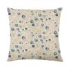 Funda de almohada a cuadros con diseño retro de rosas en crema y azul, para el hogar, el sofá y la oficina.