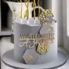 Flor Feliz Cumpleaños Acrílico Decoración de Pastel Feliz Cumpleaños Topper Postre Horneado Descuento por Volumen