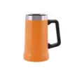 Caneca de Cerveja Brasileira de 24oz com Alça, Grande Capacidade, Portátil para Uso Externo, Escritório, Carro, Caneca Térmica com Caixa de Presente