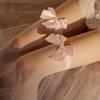Medias de Seda Sexy Lazo de Encaje para Mujer Medias de Seda Negra Seda Blanca jl Medias Finas ins Tubo Largo Calcetines de Lágrima Emocional