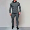 Novo conjunto de suéter cardigã de cor sólida para esportes ao ar livre e lazer masculino