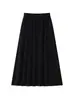 Falda de Punto Nueva Otoño/Invierno de Cintura Alta Adelgazante Línea A con Bolsillos, Falda Media de Lana Fina, Longitud Media, Estilo Elegante para el Trabajo, Mujer