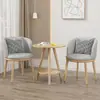 Conjunto de Mesa e Cadeiras de Negociação B&B Hotel Light Luxury de Três Peças, Mesa e Cadeiras Modernas para Chá na Varanda, Conjunto de Mesa e Cadeiras de Lazer para Sala de Estar