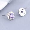 Pendientes de plata de ley S925 con cuatro hojas y diamantes, diseño compacto, estilo coreano, creativos y personalizados, para mujer.