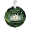 Colgantes redondos y en forma de corazón de cristal navideño, colgantes transparentes estampados, decoración esencial para el árbol de Navidad, regalos