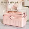Popular caja organizadora de cosméticos práctica, gran capacidad, multicapa, con cerradura de seguridad, caja de medicamentos para el hogar, caja de almacenamiento de joyas y accesorios