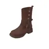 Outono/Inverno 2026 Novas Botas de Combate de Comércio Exterior Femininas Estilo Retro Merade Moda Botas de Cavaleiro Transfronteiriço