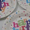 Platos de Papel Desechables al por Mayor Amazon Populares Suministros de Platos de Papel para Fiesta 7 pulgadas Cumpleaños Estrella Blanca Cumpleaños