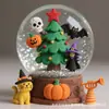 Adornos de Bola de Cristal de Resina Personalizados de Halloween Estilo Arcilla Pintada a Mano Soportes para Escenas de Interior Personalización según Dibujos