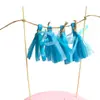 Decoración de Pastel para Fiesta Estilo Ins Papel de Color Borla Enchufe Boda Fiesta Postre Decoración Bandera Día de la Madre