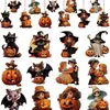 Pingente de Madeira de Halloween Novo Fantasma Abóbora Caldeirão de Bruxa Decoração Pequeno Pingente Exibição de Janela Presente de Festival