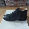 Botas Martin de cuero con punta redonda y cordones cortos para mujer, estilo retro transfronterizo, con cremallera lateral, planas, estilo Amazon.