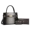 Bolsa Quadrada Pequena Retrô Nova Bolsa Feminina 2025 Moda Padrão Crocodilo Simples Bolsa Lateral Tendência Exportação Transfronteiriça Bolsa de Ombro Único Transversal