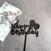 Novo Cartão de Acrílico de Camada Única para Bolo Feliz Aniversário Letras Feliz Aniversário Decoração de Bolo para Assar