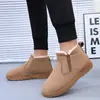Forro de Pelúcia Espessado Botas de Inverno Masculinas Sola Grossa Estável Reduz a Pressão para Uso Diário de Meia-Idade e Idosos Sapatos Curtos de Algodão Quentes