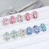 Dongzhou Diamante 12*8 Corte de Fuegos Artificiales Ovalado Diamante para Uñas Super Brillante Cristal K9 de Alta Calidad Forma de Dan Diamante con Base Puntiaguda Accesorios para Uñas