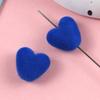 11 mm felpa flocado corazón de amor perforación agujero recto material con cuentas pasador de pelo pendientes cadena para teléfono móvil decoración accesorios